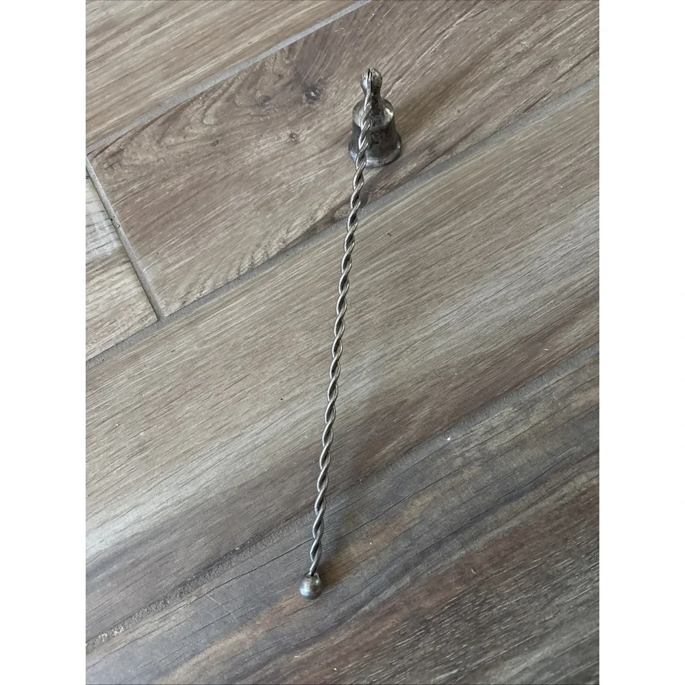 Vintage Metal Candle Snuffer Douser Twisted Handle - Scalloped Rim 12